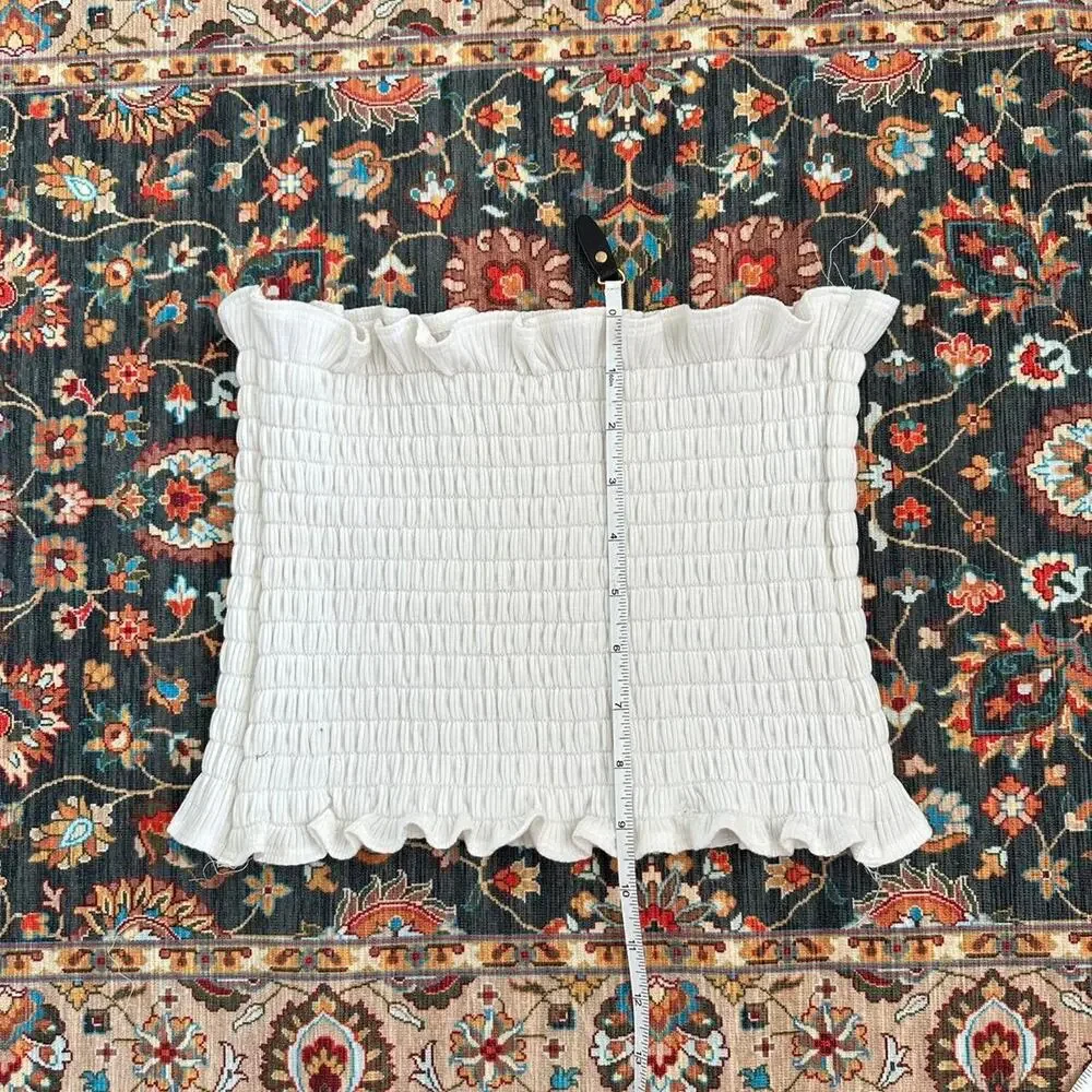 handmade white ruched bandeau - Picture 6 of 6
